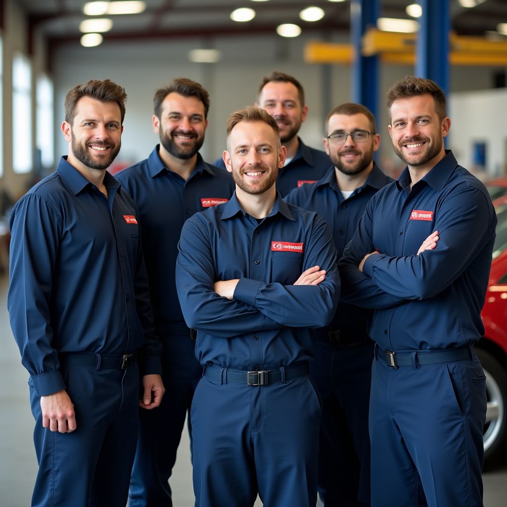 Equipo de mecánicos certificados